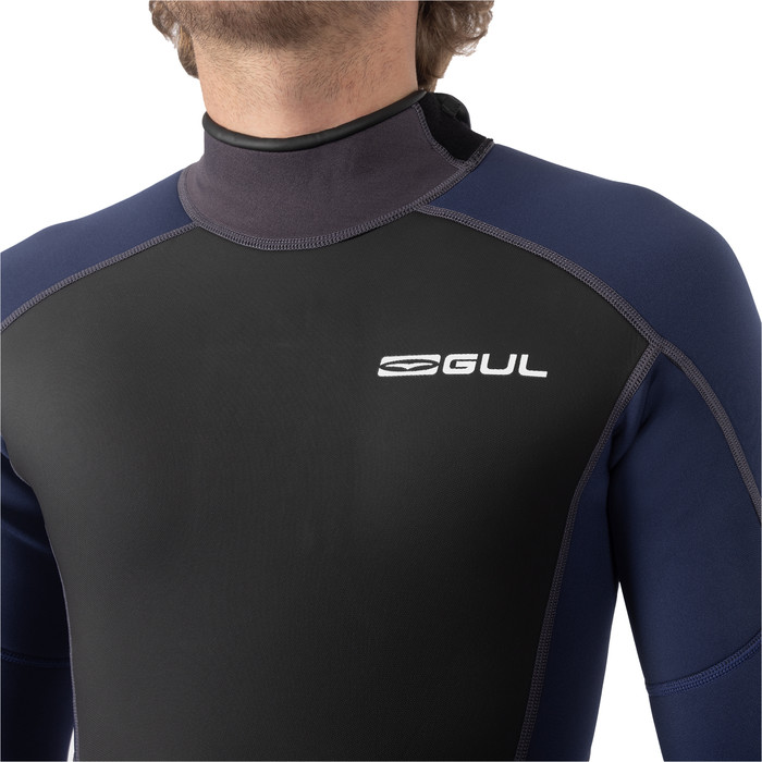 2024 Gul Mens Response 3/2mm Back Zip Wetsuit RE1321-C1 - Grey / Navy